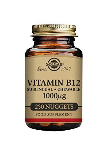 Solgar | Vitamina B12 1000 Mcg (Cianocobalamina) | Energía, Equilibrio Psicológico, Reduce el Cansancio |Comprimidos masticables sublinguales | Sabor Cereza Natural, 250 Unidad (Paquete de 1)