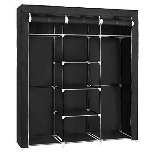 SONGMICS Armario organizador textil plegable negro de 74 x 37 x 9 cm RYG12B