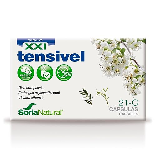 Soria Natural Tensivel - Ayuda a la Salud Cardiovascular, Presión Arterial, Circulación - Mezcla de Extractos de Olivo, Espino y Muérdago - 30 Cápsulas