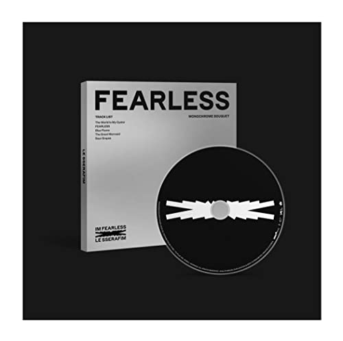 SOURCE MUSIC LE SSERAFIM - Fearless [ramo monocromático ver.] 1er mini álbum + juego de tarjetas fotográficas adicionales, 141 x 141 x 9 mm
