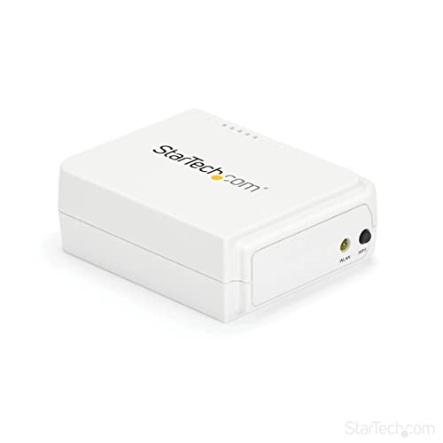 StarTech.com Servidor de Impresión Inalámbrico Wireless N y Ethernet de 1 Puerto USB, 802.11 b/g/n, Servidor Wifi de Impresoras