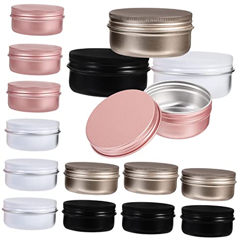 STOBAZA 20 Cajas De 50 Ml De Aluminio Latas De Té De Metal Tarro De Vela DIY Latas Redondas De Metal Latas De Velas con Tapas Tarros De Velas A Granel Tanque De Gas De Aluminio Soporte De