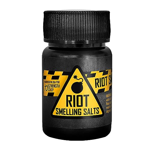 Strength Shop Riot Smelling Salts de amoníaco extra fuerte, 1 x 50 ml, sal aromática para un enfoque extremo y vigilancia, ideal como tapones de amoniaco para gimnasio, deportes de fuerza,