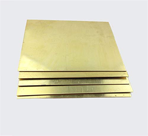 SuMemo Espesor de Chapa de Metal 0.25X200X300Mm H62 Plaz de Latón Moldura de Mcnc Molde de Diy Contrucción de Diy Padera de Latón, para Guitarra, Jardín, Soldadura/T0.25 * 200 * 300 Mm