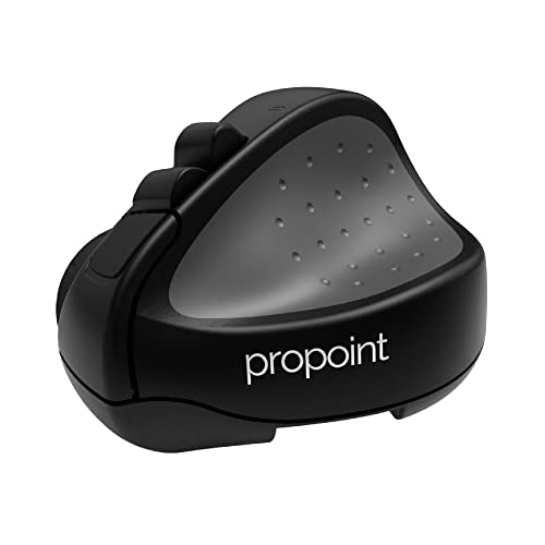 Swiftpoint ProPoint Wireless Ergonomic Mouse & Presentation Clicker with Health Software, Vertical Pen Grip, Virtual Laser Pointer & Spotlight, Compatible with iPad & Includes iOS App, Black/Gray
