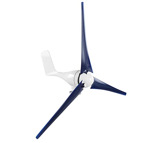 SZYARA Turbinas eólicas, aerogenerador con Controlador, Kit de generador de turbinas eólicas de 100 W Aerogenerador de 3 Palas con Controlador Accesorio Azul 24 V