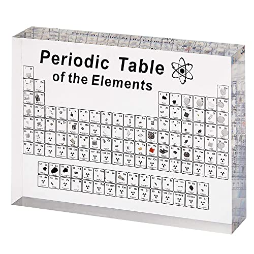 Tabla Periodica Acrilico, Tabla Periódica, Tabla Periodica de los Elementos, Tabla Periodica con Elementos Reales, 83 Elementos, Regalos de Química para Niños y Adultos