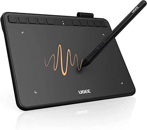 Tableta Gráfica UGEE S640,Tableta Digitalizada Portátil Ultradelgada, con Función de Inclinación, Teclas Personalizadas, Lápiz sin Pilas para Windows Mac Linux