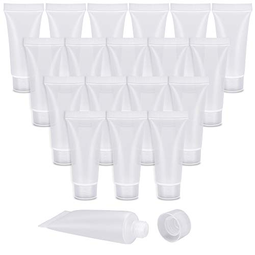 TANCUDER 30 Piezas de Tubos de Plástico Vacíos Rellenables Frascos de Embalaje de Muestras de Botellas Contenedor de Maquillaje con Tapa Transparente para Loción Corporal Gel de Ducha Champú Limpiador