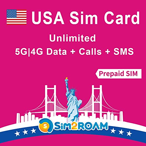 Tarjeta SIM prepaga de EE. UU. | Datos de Internet 5G/4G ilimitados en EE. UU. (Incluido Hawái)+Datos de Baja Velocidad en Canadá y México|Llamadas y Mensajes de Texto Entre EE. UU., CA y MX(9 días)