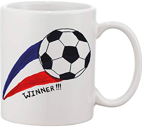 Taza de cerámica con diseño de bandera de fútbol de los ganadores del equipo nacional de Francia We Won!