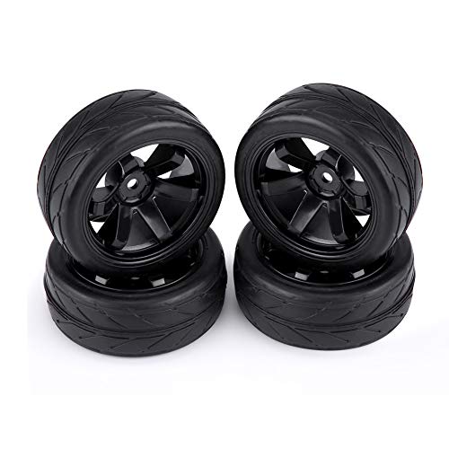 Tbest Neumáticos 4pcs RC, Llantas para vehículos Todoterreno RC Crawler Tire Ruedas de Goma para RC 1:10 Parte del Coche(6 Agujeros)