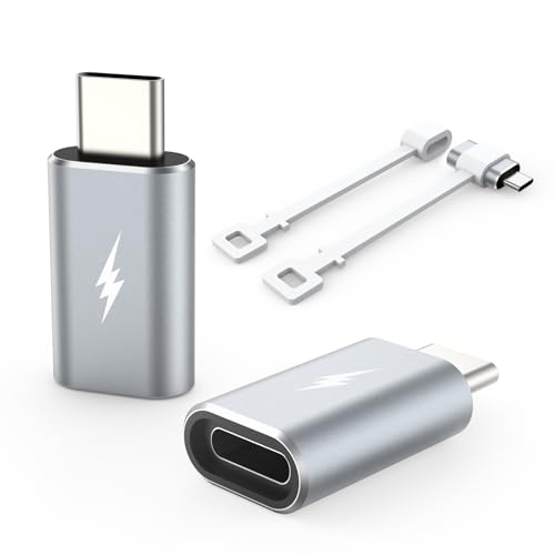 TechMatte 2 Unidades Adaptador para Lightning a USB-C, Compatible con iPhone 15 Series/Samsung y Otros Dispositivos Tipo C, Soporta Transferencia de Datos, No Diseñado para Carga Rápida/OTG/Apple