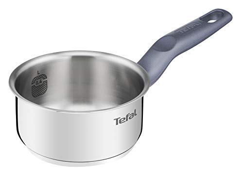 Tefal Daily Cook - Base reforzada, aptas para todo tipo de cocinas, gran conductividad y resistencia con materiales reciclados, Cazo de acero inoxidable de 12 cm, 0.4 LitroD