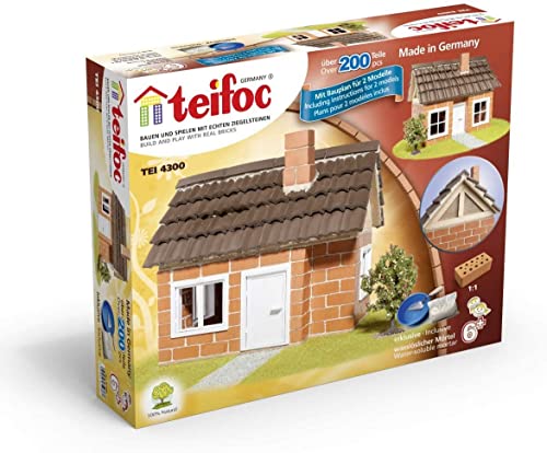 Teifoc TEI 4300 Juego de construcción de piedra, ladrillo, mortero, herramientas e instrucciones (idioma español no garantizado)