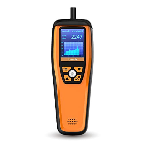 Temtop M2000 Monitor de calidad del aire para CO2 PM2.5 PM10 Partículas HCHO Temperatura Humedad Audio Alarma Monitor de CO2, Detector de CO2