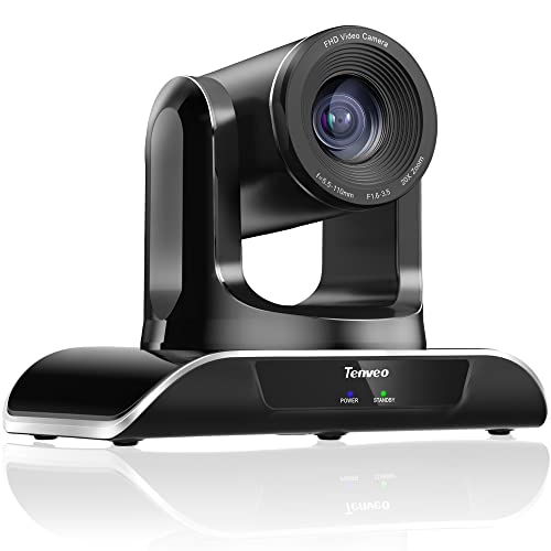 Tenveo 1080p FHD 60fps Zoom óptico 20x PTZ Cámara Gran Angular USB HDMI RJ45 Sala de conferencias Mediana y Grande Cámara de videoconferencia con Control Remoto VHD20H-U