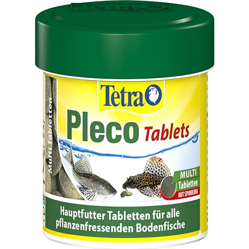 Tetra Pleco Tablets - Alimento rico en nutrientes para peces de fondo herbívoros, lata con 120 pastillas