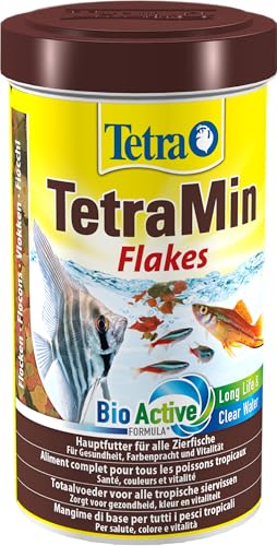 TetraMin Flakes Alimento para peces en forma de escamas, para peces sanos y aguas claras, 500 ml