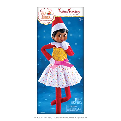 The Elf on the Shelf Vestido de fiesta de helado | Ropa de elfo en el estante para niña | Ropa y accesorios | Accesorios de falda de Navidad | Elfo explorador Claus Couture (elfo scout no incluido)