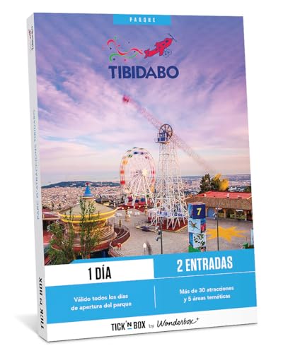 Tick&Box - Caja Regalo - Parque Tibidabo - 2 entradas por 1 día de Acceso al Parque Tibidabo en Barcelona - Idea Regalo Pareja Original