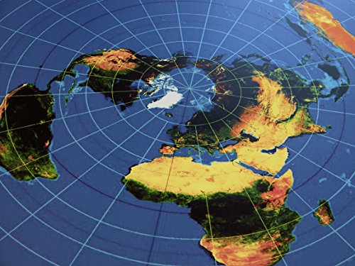 Tierra plana: Mapa radar – Mapa geológica – Mapa del mundo – XL Impresión de póster