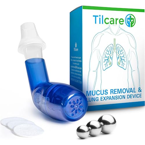 Tilcare dispositivo de eliminación de moco y expansor de pulmón respiratorio - Ayuda de terapia de ejercicio y limpieza - Gran tratamiento para EPOC, asma, bronquitis, fibrosis quística o fumadores