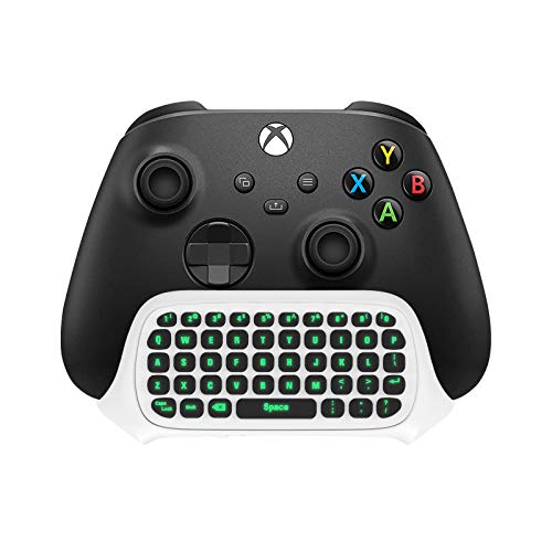 TiMOVO Teclado Inalámbrico para Xbox Series X/S/Xbox One/Xbox One S/Xbox One Elite, Teclado Juego con Receptor 2,4G Puerto Audio Retroiluminación para Mecanografía Conexión Auriculares, Blanco