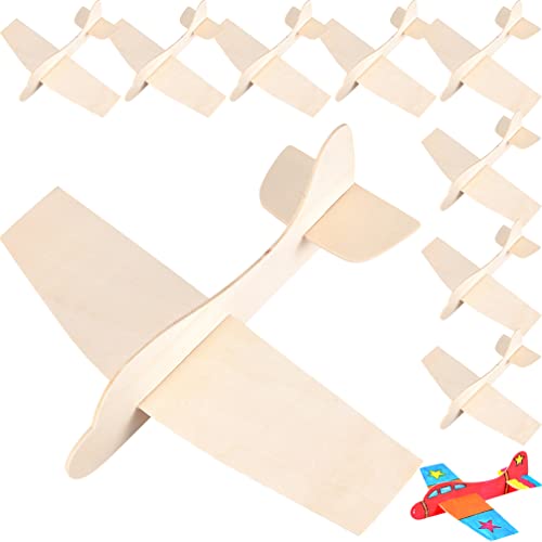 Toddmomy 10 Aviones De Madera para Bricolaje, MiniavióN para Decorar Aviones De Madera, Kits De Manualidades para Proyectos De Manualidades para NiñOs