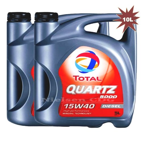 Total Quartz Aceite de motor diésel 5000 15w40 2x5l = 10 litros