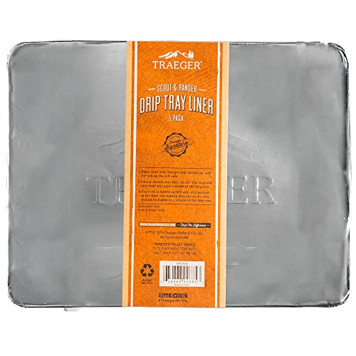 Traeger BAC458 - Bandeja de goteo para parrilla portátil de pellets de madera y ahumador, paquete de 5 unidades