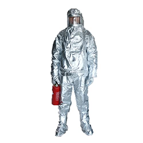 Traje de protección contra incendios, uniforme de bomberos, papel de aluminio resistente al calor, traje aluminizado con reflectividad de radiación de calor, 175-180 cm