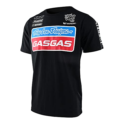 Troy Lee Designs Motocross de la motocicleta que compite con camisetas, camiseta de manga corta del equipo de TLD GASGAS, Negro, XX-Large