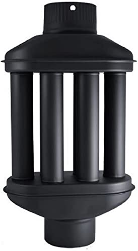 Uzman Intercambiador de calor de escape 120/130 mm,6 tubos,tubo de chimenea, de humo, enfriador de gas de combustión, tubo de escape, de horno, acumulador de calor (120 mm de diámetro), Negro Mate