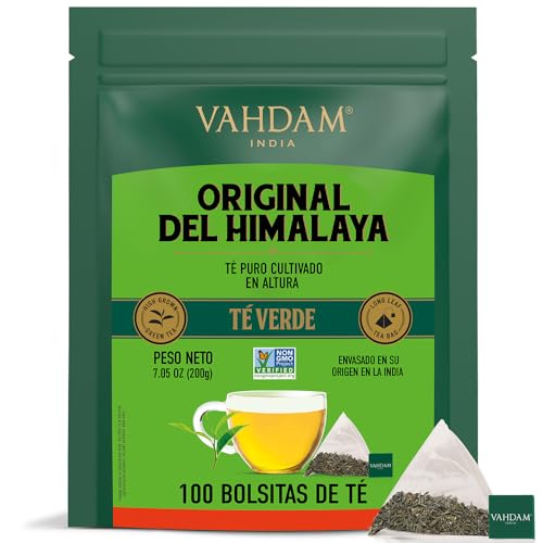 VAHDAM, Té verde del Himalaya (100 bolsitas de té) Ingredientes 100 % naturales - Té verde del Himalaya | Infusión caliente o helada