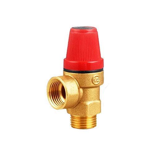 Válvula de seguridad SENRISE Válvula de alivio de presión de latón para agua, aceite, gas no corrosivo no inflamable (macho de 1,27 cm, 3 bares)