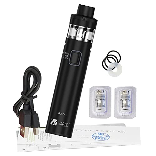 VAPTIO Vape Pen Batería 3000mAh Cigarrillo Electrónico 50W Starter Kit con Tanque de 4,0 ml,Bobina de Malla de 2 piezas de 0,2ohm,Sin E-Liquid Sin Nicotina (negro)