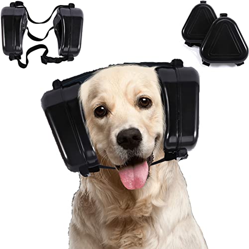 VasedGins Orejeras para perro, protección contra el ruido, protección auditiva para perros, orejeras, reducción de ruido, protección auditiva para perros, cubierta ajustable (negro)