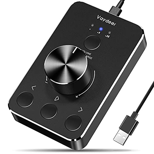 VAYDEER - Pomo de Control de Volumen USB con una tecla de Silencio para Ordenador, Ajuste de Audio, Control Remoto de Volumen de Audio, Compatible con WinXP/7/8 10/Vista/Mac/Linux VAYDEER - Pomo de Control de Volumen USB con una tecla de Silencio para Ordenador, Ajuste de Audio, Control Remoto de Volumen de Audio, Compatible con WinXP/7/8 10/Vista/Mac/Linux