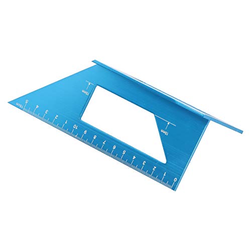 Velaurs Herramienta de medición de ángulos, aleación de Aluminio Multifuncional 0-150 mm Calibre de ángulo 45 ° / 90 ° Ángulo T para Manualidades para Ingenieros para carpintería(Blue)