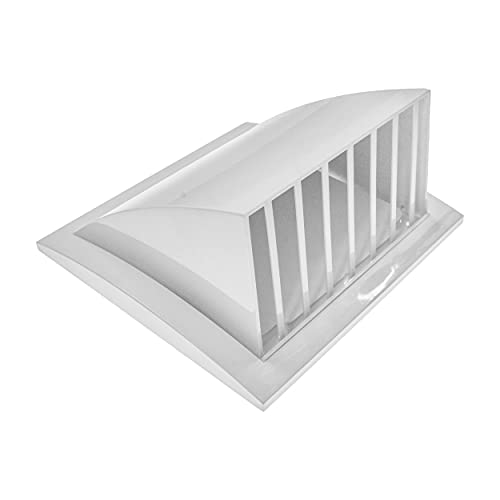 Vent Systems Rejilla de ventilación de 150 mm de diámetro, 190 x 190 mm, color blanco, con cubierta para la lluvia. Cubierta para ventilación interior y exterior. No contiene tornillos.