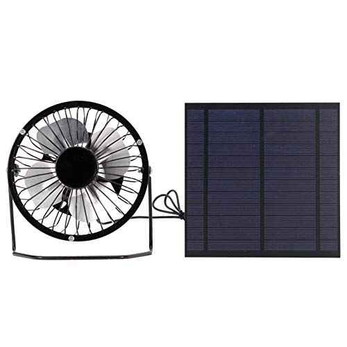 Ventilador alimentado por panel solar, 5 W, sin necesidad de baterías, conjunto de paneles fotovoltaicos, portátil para invernaderos, refrigeración, casas par