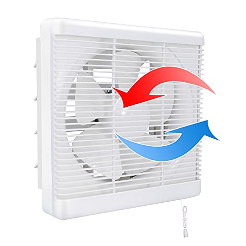 Ventilador de baño de 150mm, 300m³/h 25W Ventilador de pared reversible de dos vías Ventilación, para Cocina Ático Ventana Garaje 6 pulgadas (Sin enchufe)