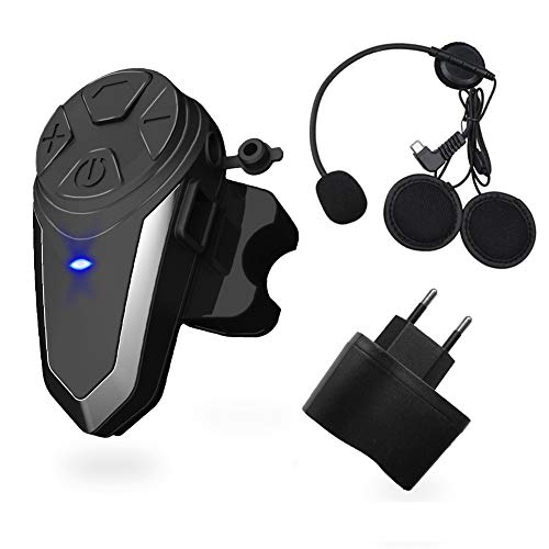 vFound BT-S3 1000m Interfaz de Motocicleta Casco Auriculares Sistemas de comunicación en Tiempo Real Manos Libres Radio FM Intercomunicador Bluetooth Impermeable para 2 o 3 pasajeros(1 Pieza)