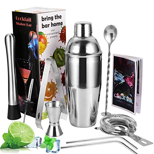 Viesap Coctelera, 9Pcs, Profesional, Set Con 750ML, Boston, Acero Inoxidable, Para Cocteles Para Bar Hogar Mezclar Bebidas. Viesap Coctelera, 9Pcs, Profesional, Set Con 750ML, Boston, Acero Inoxidable, Para Cocteles Para Bar Hogar Mezclar Bebidas.
