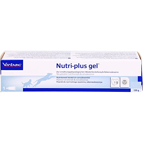 Virbac Nutri-Plus Gel | 120 g | Alimento complementario para Perros y Gatos para suplementación nutricional y convalecencia | Estimulante del apetito, Portador de energía Altamente Concentrado