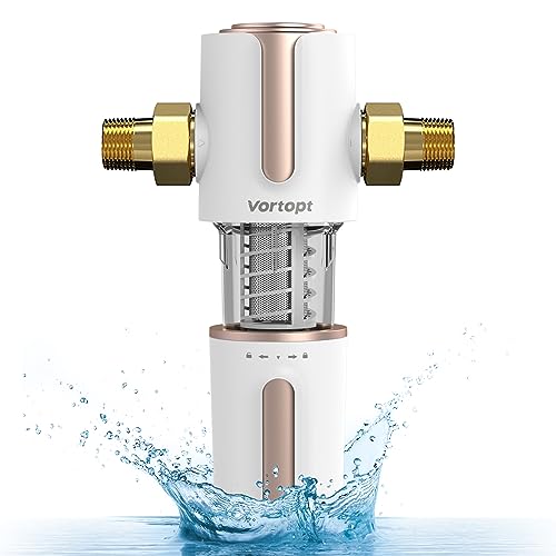 Vortopt Filtro de sedimentos de centrifugación, sistema de enjuague automático, filtro de agua para toda la casa para agua de pozo, filtración de prefiltro de 40 micras, Q700, VT-Q700