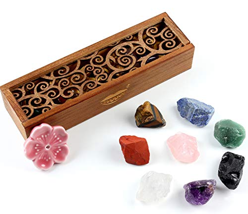 vuUUuv Traje de Chakra Stone Cristales curativos de Reiki de Piedra cruda en Bruto Natural para curación, meditación, Equilibrio de Chakra o Ritual