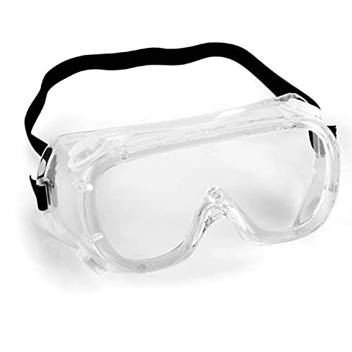WAU!!! Gafas de seguridad universales para hombres y mujeres, gafas protectoras antivaho, antisalpicaduras, lentes transparentes y banda elástica totalmente ajustable (Una Gafa)