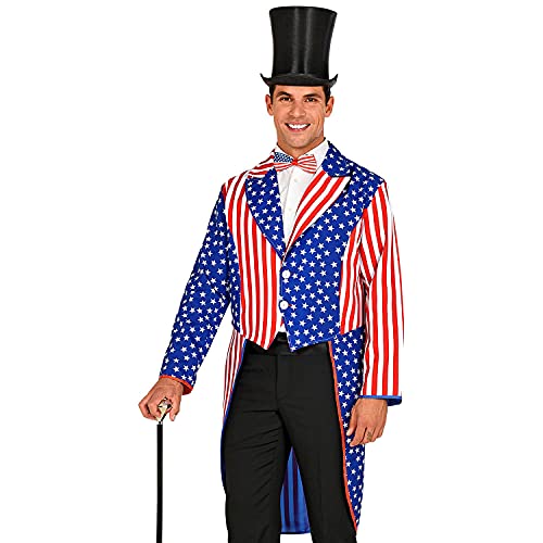 Widmann 48274 48274-USA Parade Uniforme de Garde Estrellas y Stripes, Bandera de Estados Unidos, Disfraz de Carnaval, Fiesta temática, Hombre, Multicolor, XL